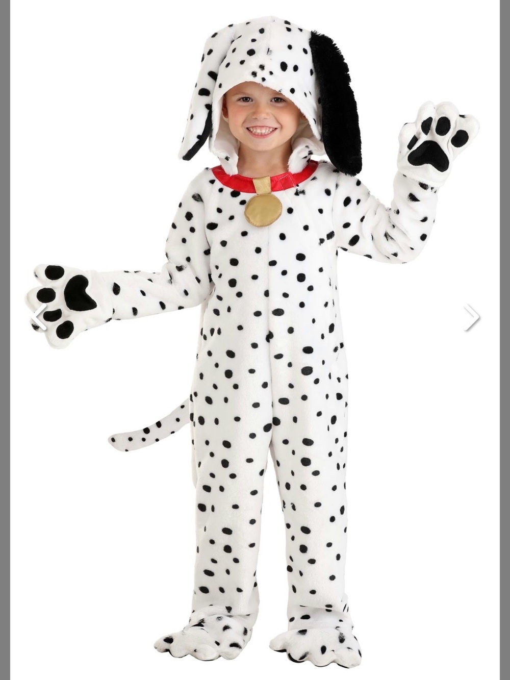 NWT Plush Dalmatian Dog Kids Costume - White & Black